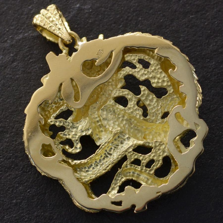 ペンダントトップ K18 18金 メンズ ゴールド ドラゴン 龍 男性 地金