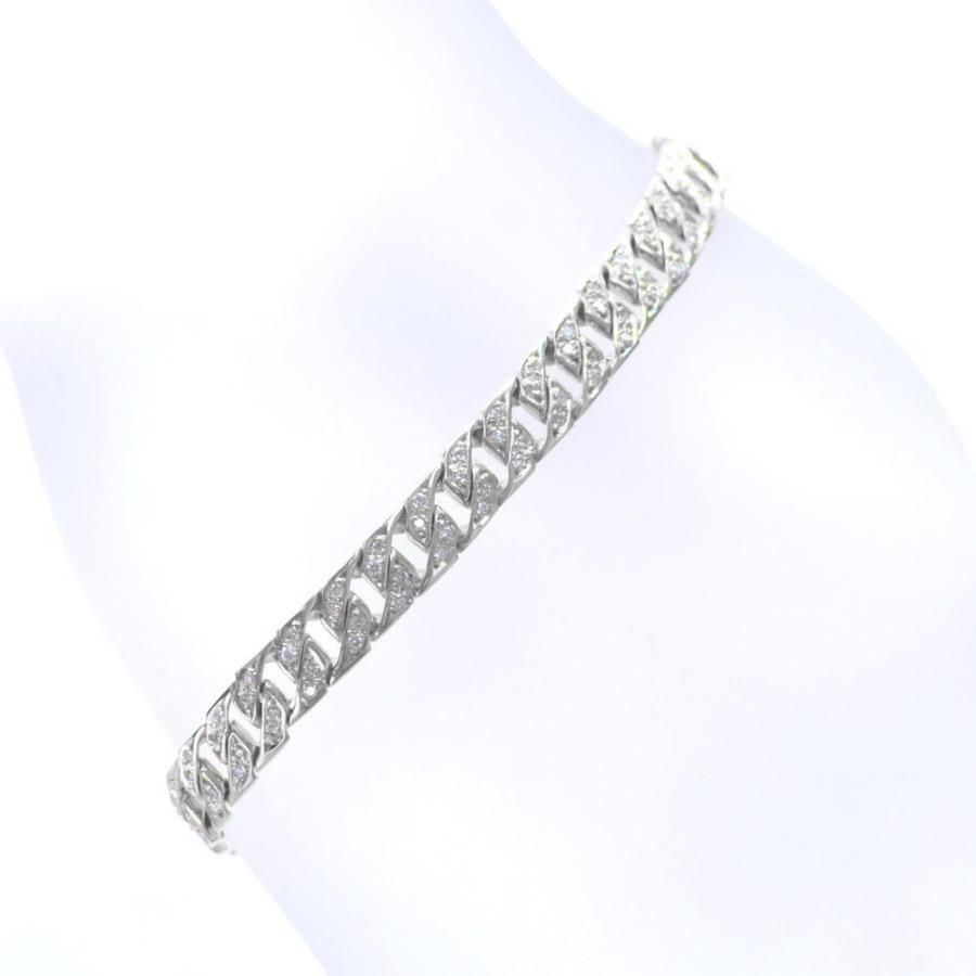 喜平 ブレスレット プラチナ ダイヤモンド メンズ レディース 18cm