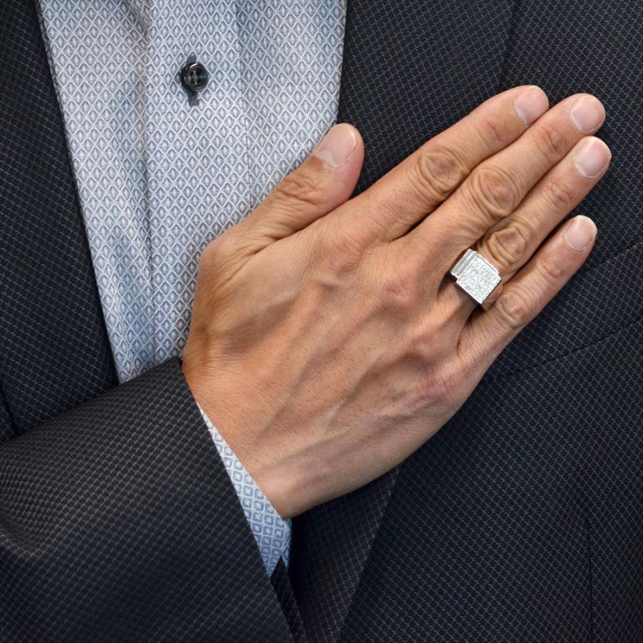 ダイヤモンド 印台 メンズリング 指輪 プラチナ 印台リング Pt950 幅広
