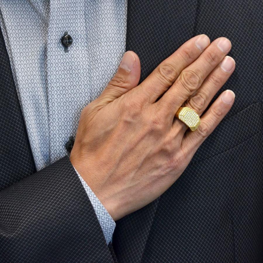 ダイヤモンド 印台 メンズリング 指輪 K18 18k 印台リング 18金