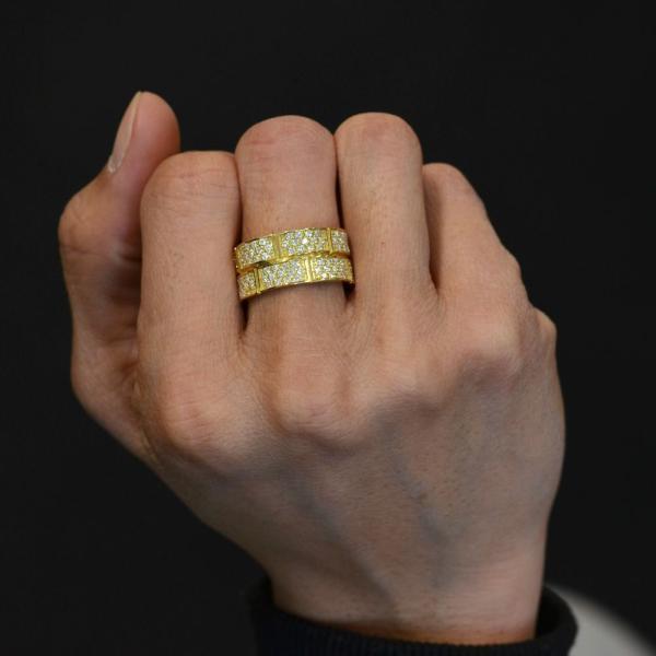 新春クーポン】指輪 メンズリング 18金 K18 18k ダイヤモンド リング