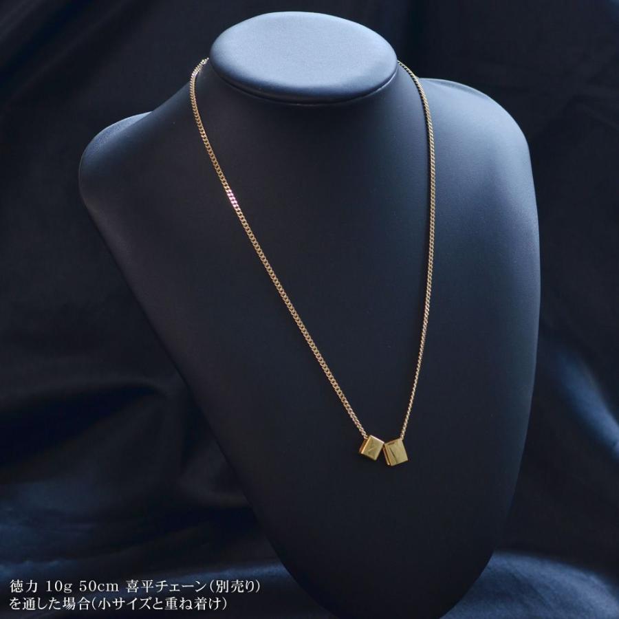 K18 ペンダントトップ 喜平用 18金 ゴールド ビーズ イニシャル アルファベット 数字 ナンバー リバーシブル 大サイズ ユニセックス ペンダントヘッド 男性の画像
