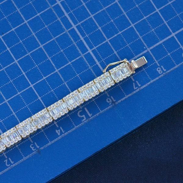 ブレスレット メンズ 18金 K18 バゲットカットダイヤモンド 3.8 ブレスレット メンズ 18金 K18 バゲットカットダイヤモンド 3.8