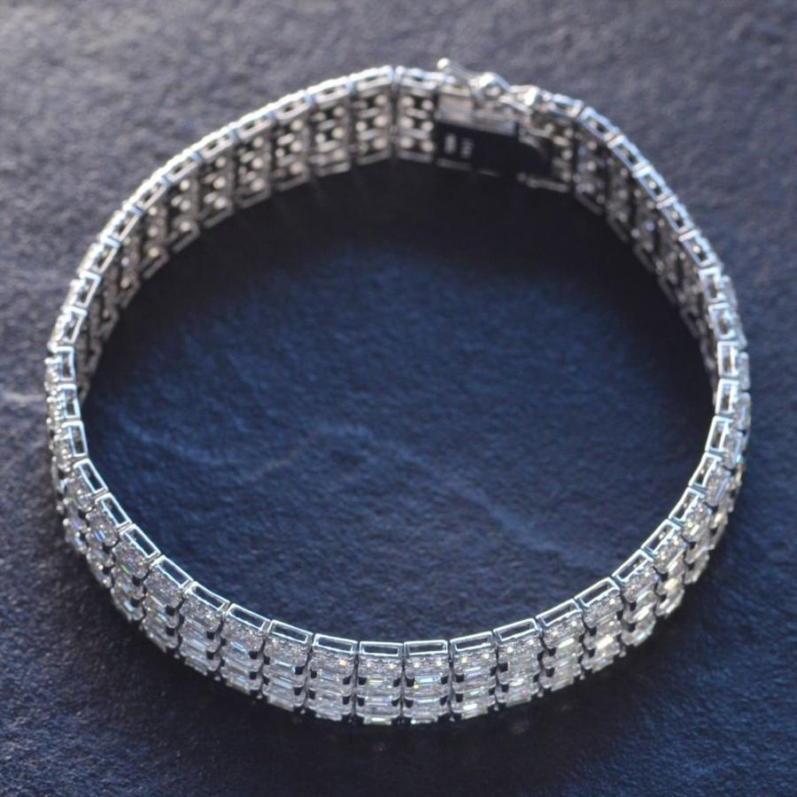 プラチナ ブレスレット メンズ バゲットカットダイヤモンド 11ct レディース 男女兼用 ユニセックス Pt900 日本製 刻印入り 鑑別書付き 爆買 |  | 05