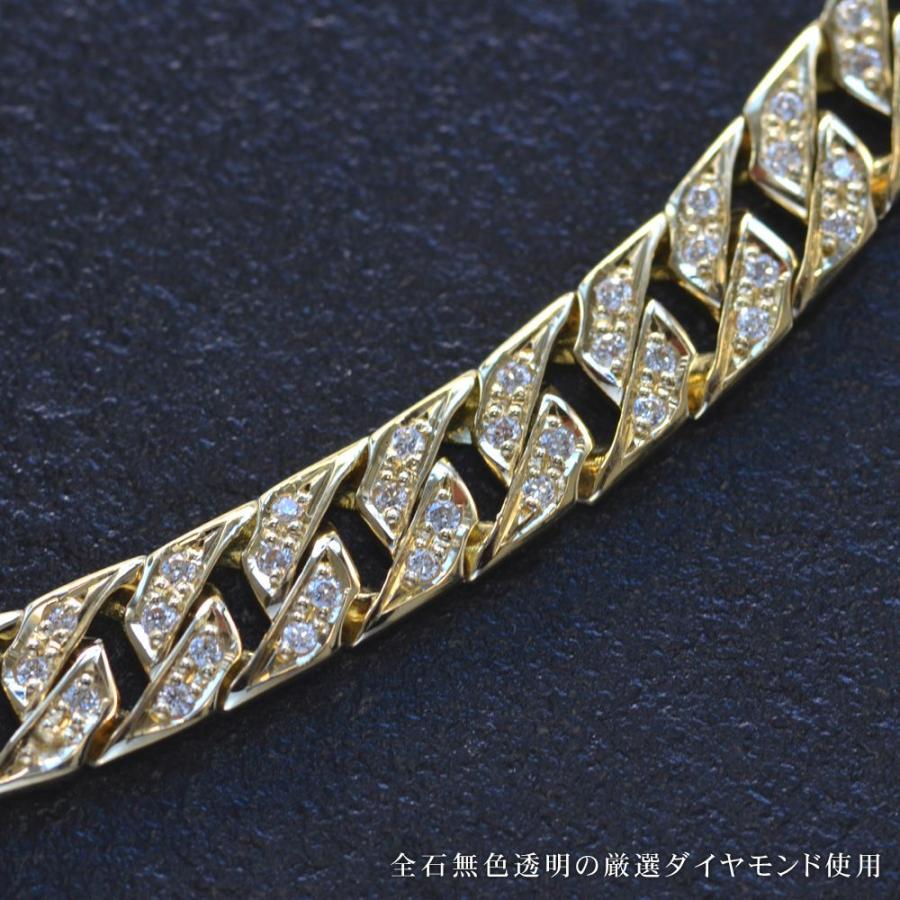 喜平 ネックレス 18金 ダイヤモンド 2ct K18 50cm リバーシブル メンズ 