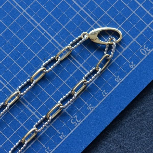 ネックレス メンズ K18 プラチナ コンビ チェーンネックレス 18金 60cm