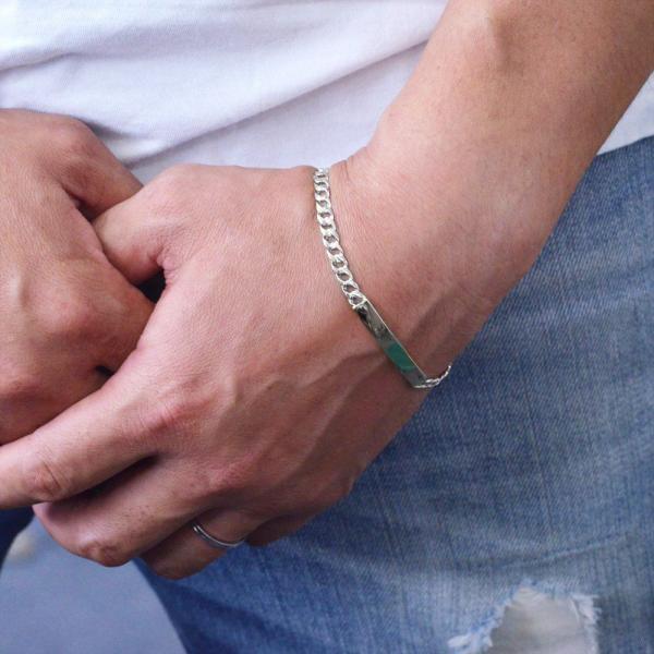 喜平ブレスレット メンズ プラチナ プレート 喜平 メンズブレスレット 14g 20cm キヘイ 4mm幅 【人気アイテム】【slim】 PT950 ダイヤモンド OTHER リング