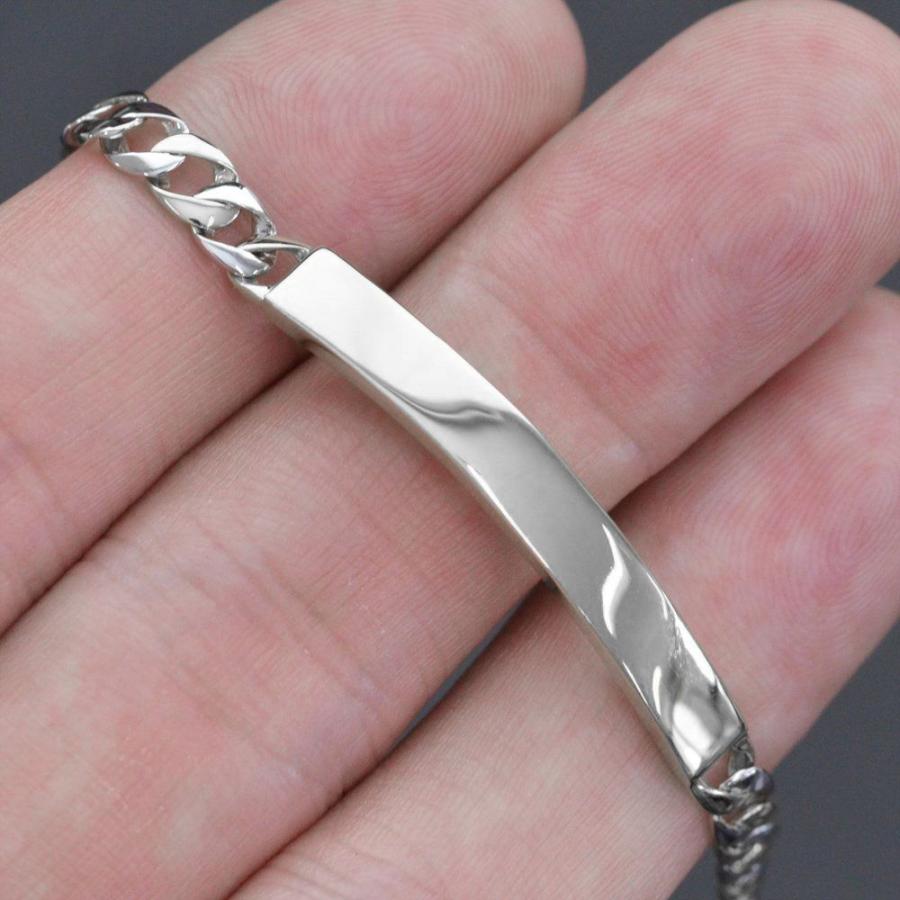 喜平 ブレスレット メンズ プラチナ プレート 20cm キヘイ 4mm幅 名