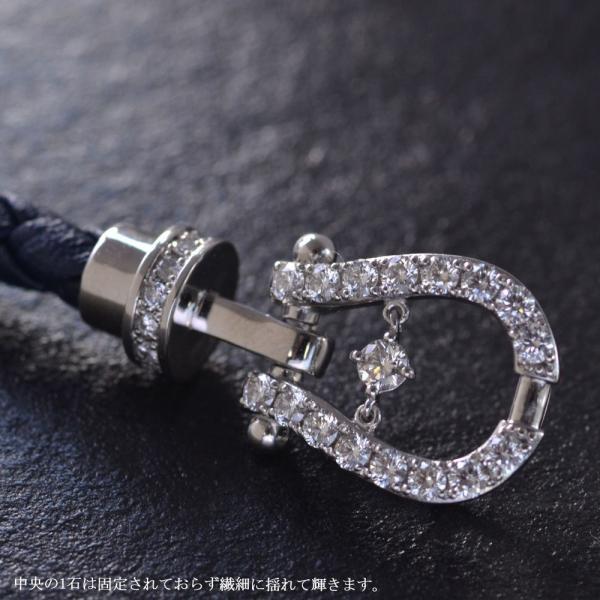 ダイヤモンド ブレスレット メンズ プラチナ Pt900 バックル 革