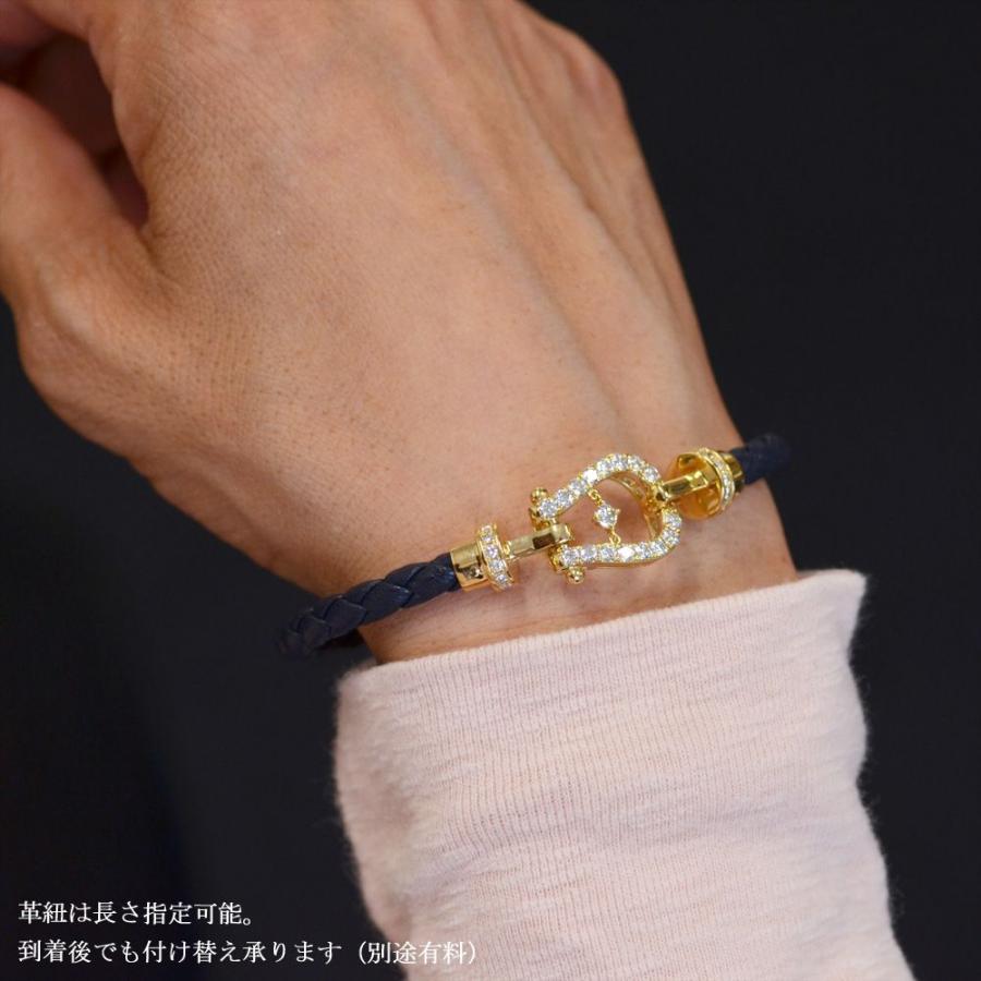 ダイヤモンド ブレスレット メンズ K18 18金 18k ゴールド バックル 革