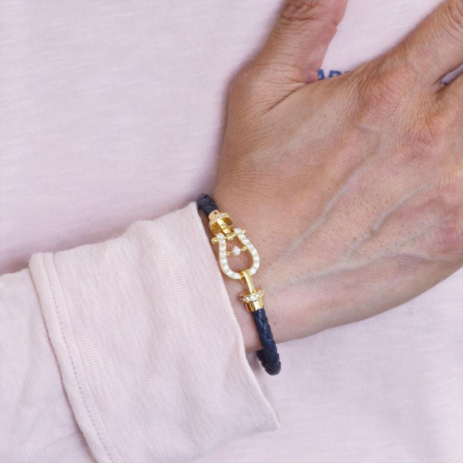 ダイヤモンド ブレスレット メンズ K18 18金 18k ゴールド バックル 革