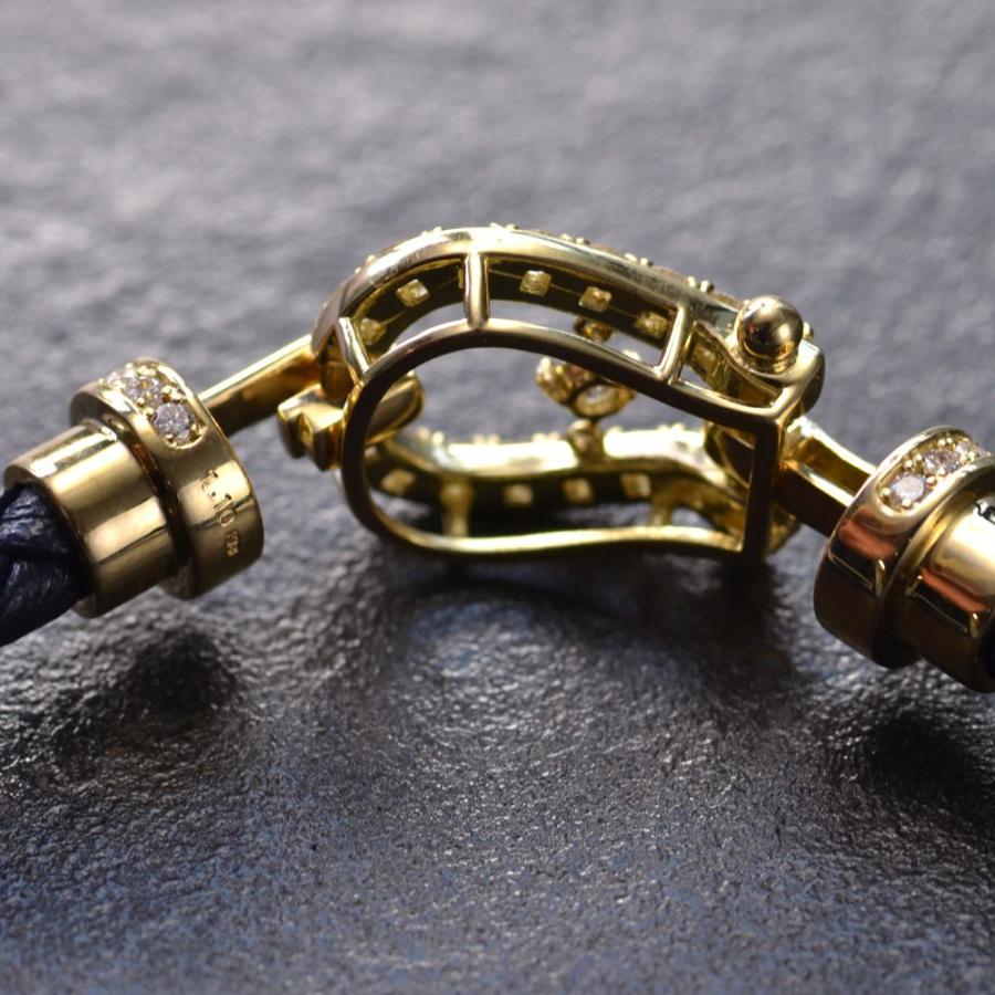 ダイヤモンド ブレスレット メンズ K18 18金 18k ゴールド バックル 革