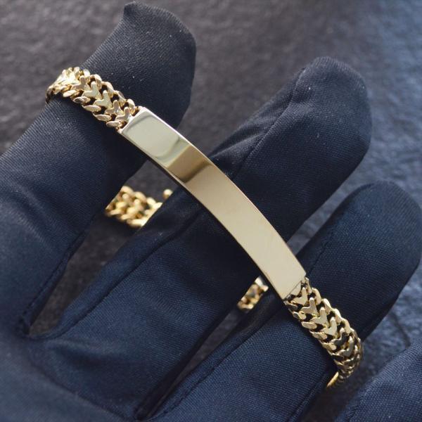 ブレスレット メンズ K18 18金 ゴールド 喜平 プレート ハート