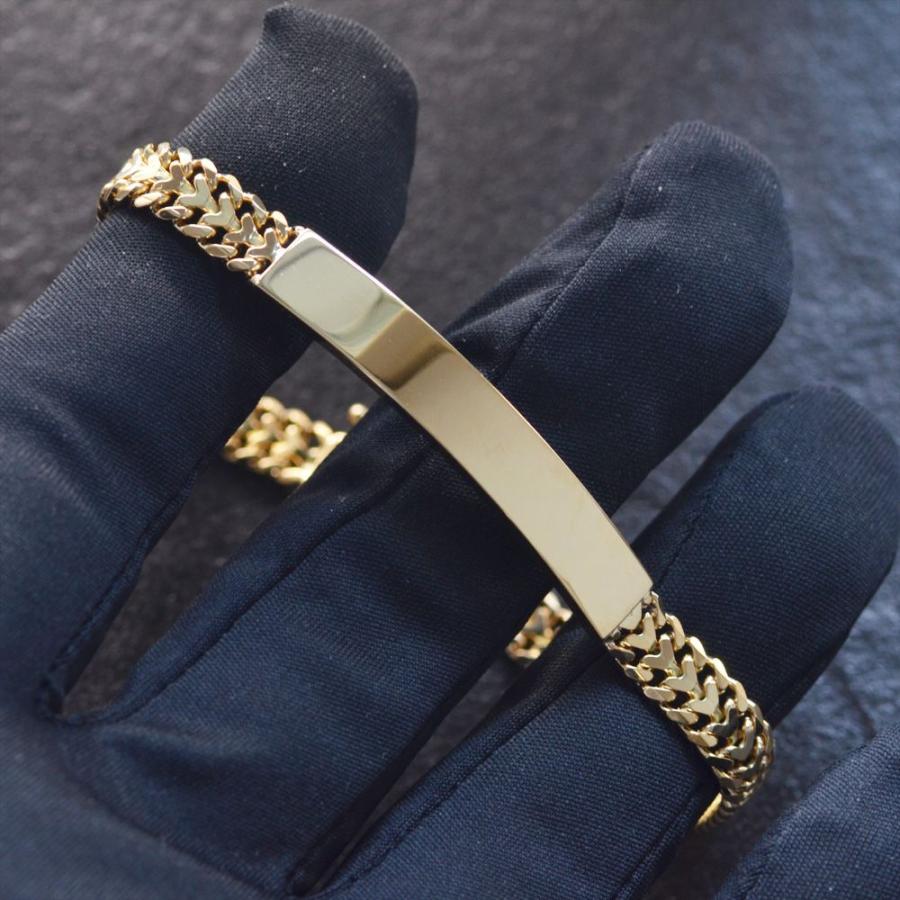 ブレスレット メンズ K18 18金 ゴールド 喜平 プレート ハート