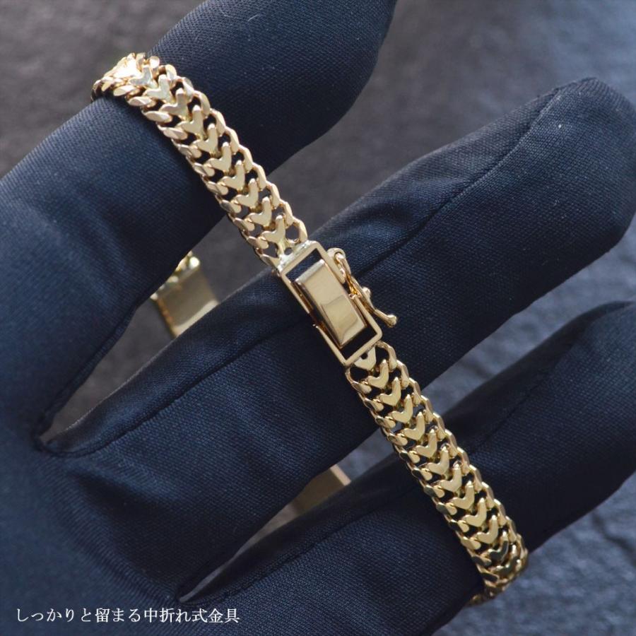 ブレスレット メンズ K18 18金 ゴールド 喜平 プレート ハート