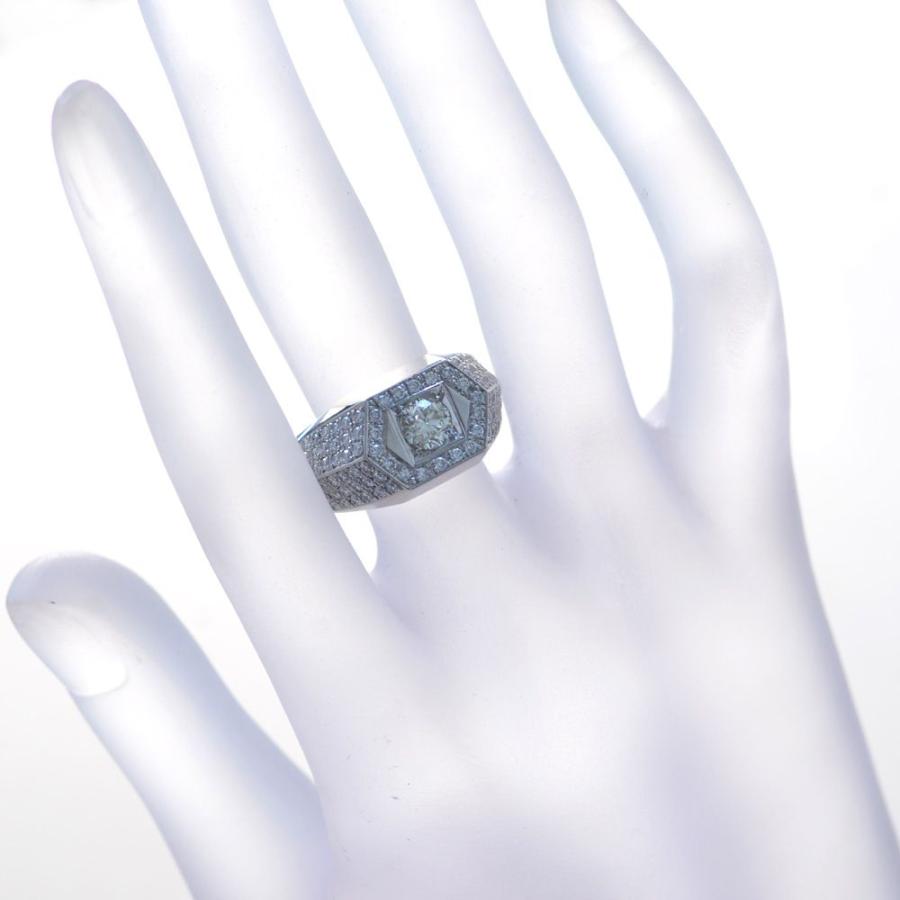 プラチナ リング メンズ 印台 指輪 ダイヤモンド 1.5ct Pt900 幅広