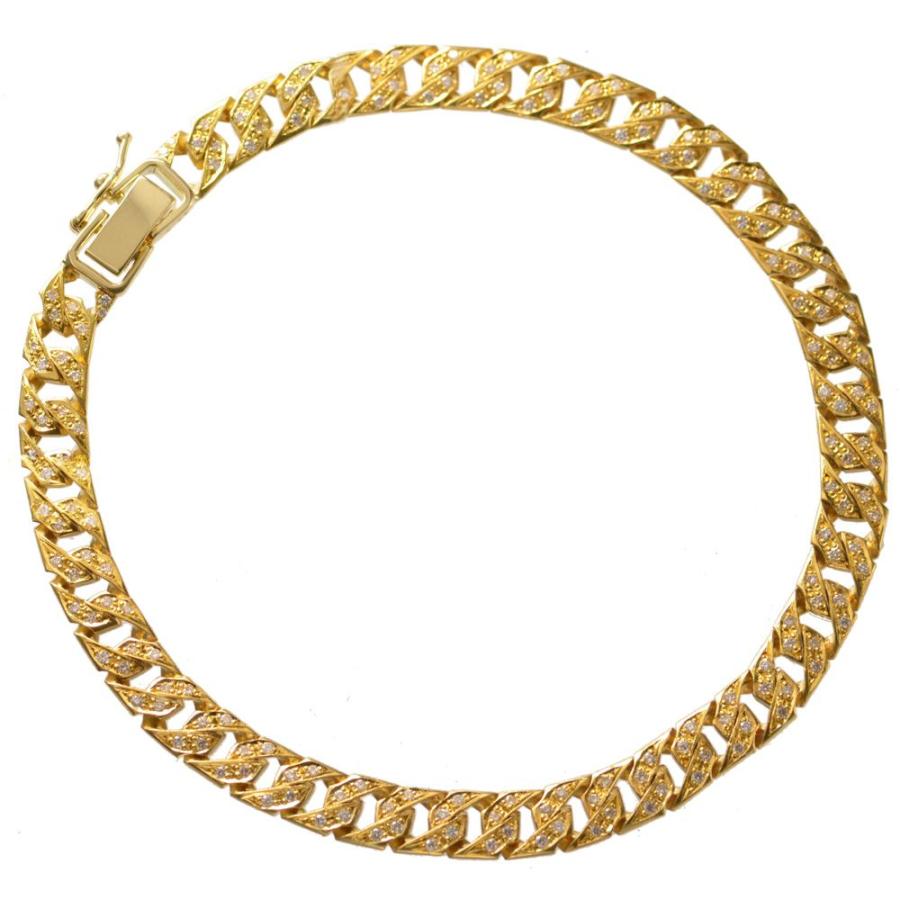 喜平 アンクレット メンズ K24 ダイヤモンド 純金 ゴールド 24金 24cm