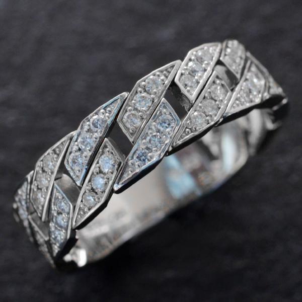 指輪 メンズリング プラチナ 喜平 ダイヤモンド 細身 Pt900 男性用