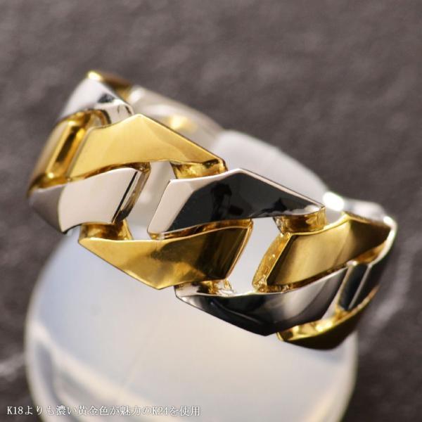 喜平 リング K24 24金 純プラチナ メンズ コンビ 指輪 純金 ゴールド