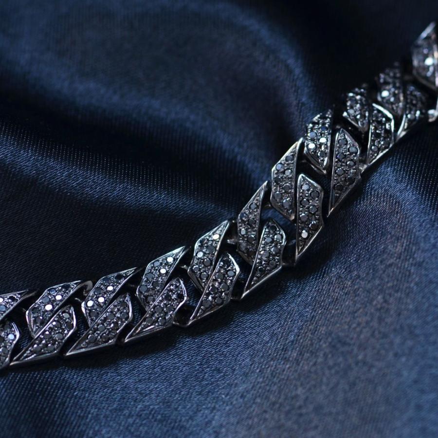 喜平 ブレスレット プラチナ メンズ ダイヤモンド ブラック