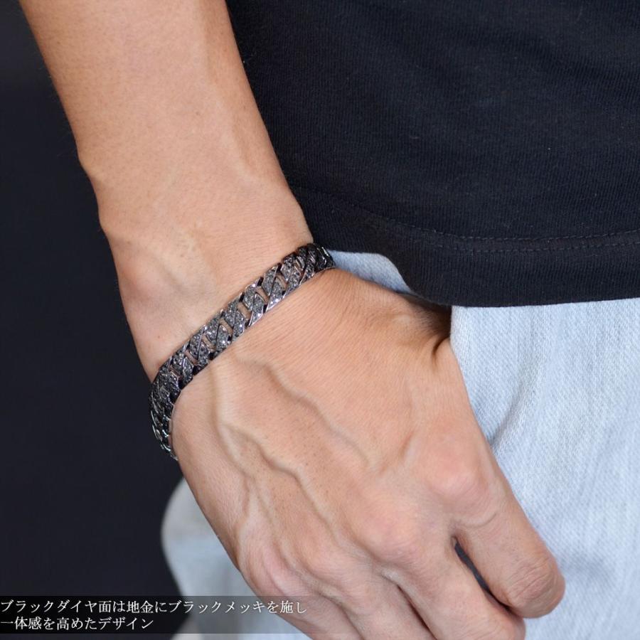 喜平 ブレスレット プラチナ メンズ ダイヤモンド ブラック 