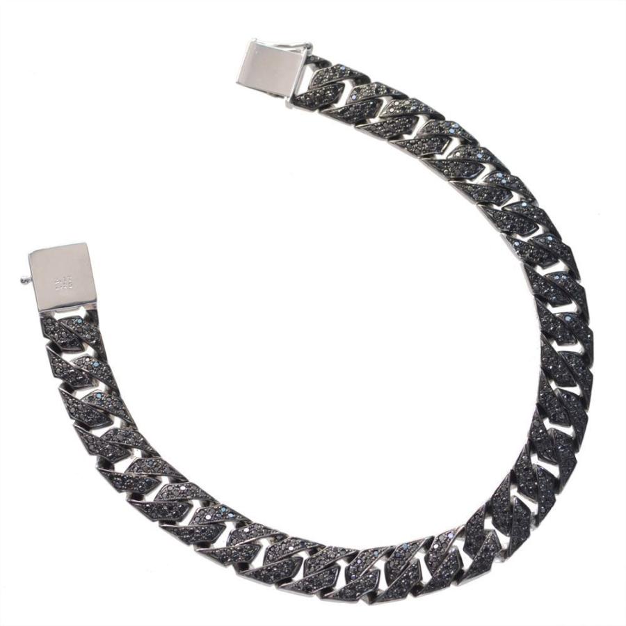 ブラックダイヤとホワイトゴールドのブレスレット ブラックダイヤモンド6.5ct マグネットタイプ ホワイトゴールド