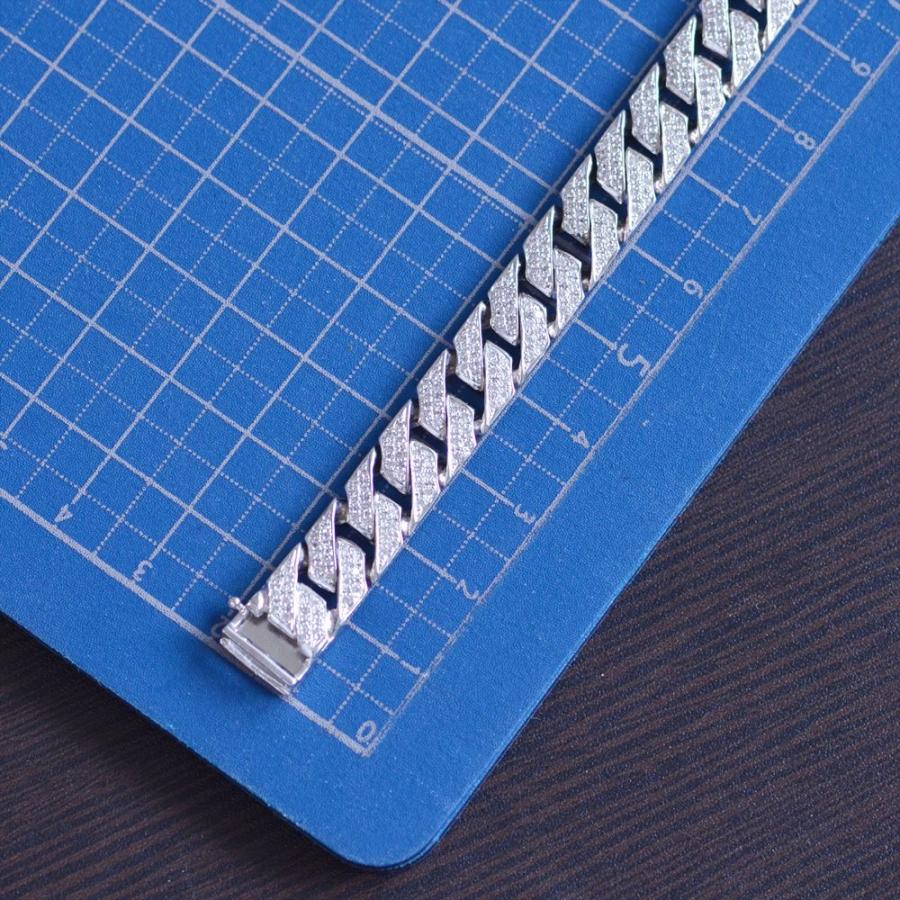 喜平 ブレスレット 18金 K18WG ホワイトゴールド メンズ ダイヤモンド