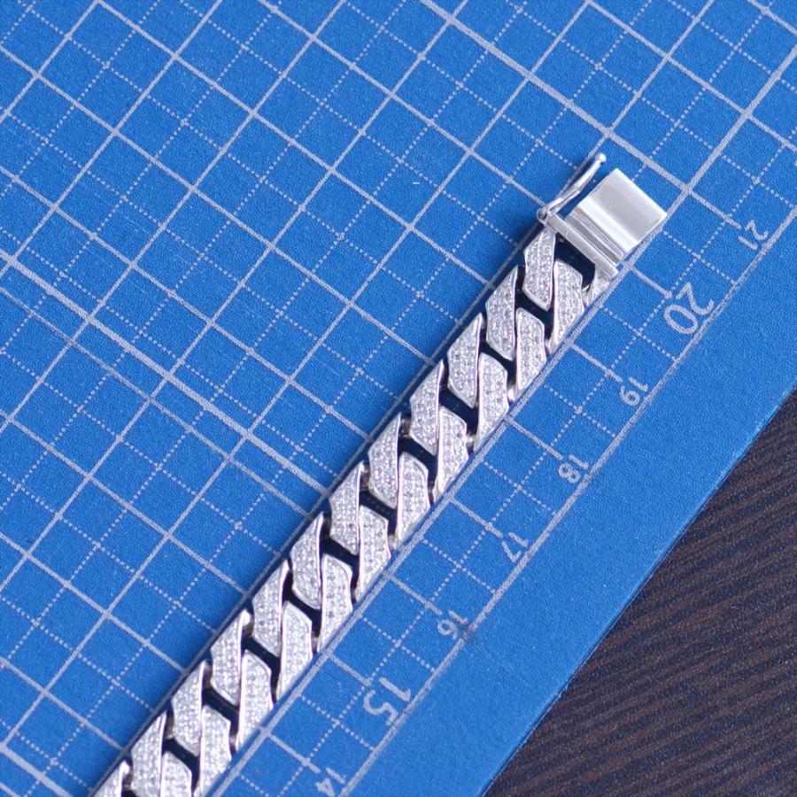 喜平 ブレスレット 18金 K18WG ホワイトゴールド メンズ ダイヤモンド