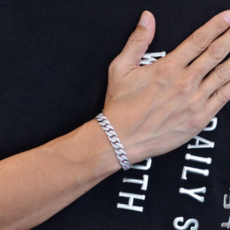 喜平 ブレスレット 18金 K18WG ホワイトゴールド メンズ ダイヤモンド