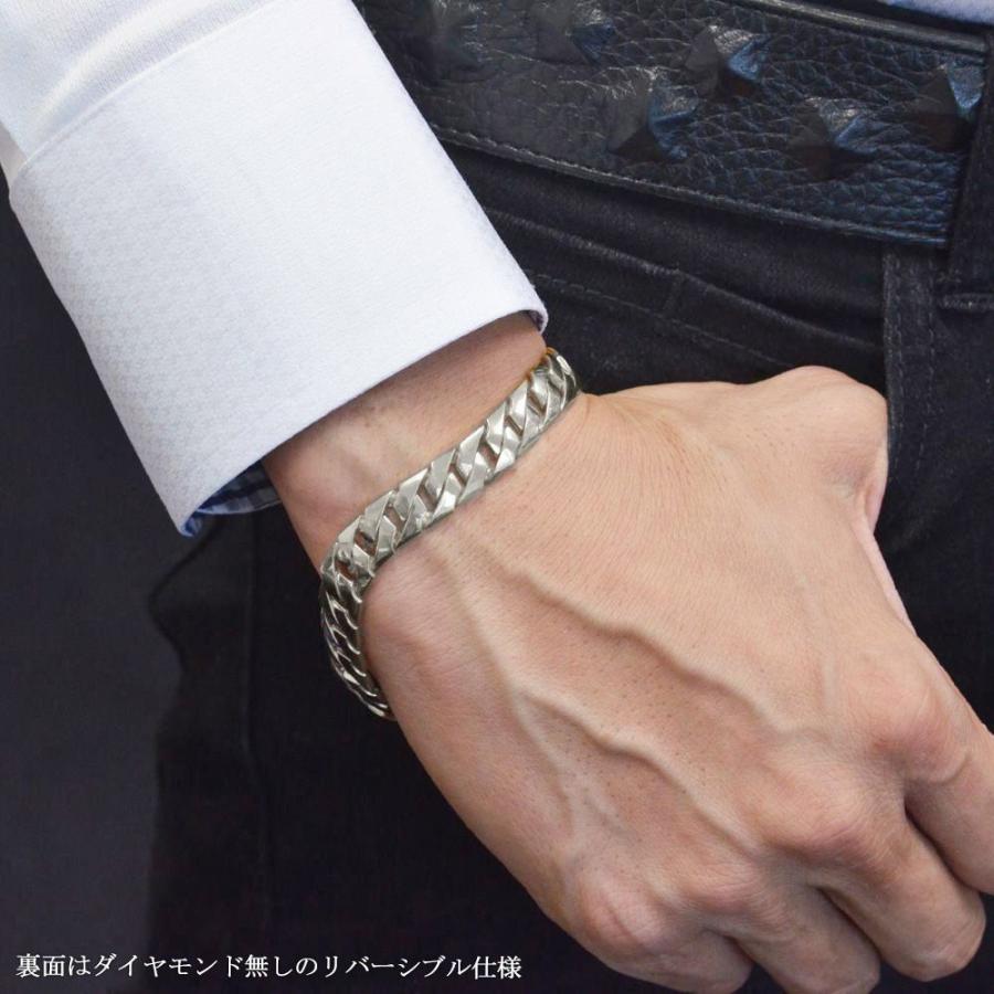 喜平 ブレスレット 18金 K18WG ホワイトゴールド メンズ ダイヤモンド