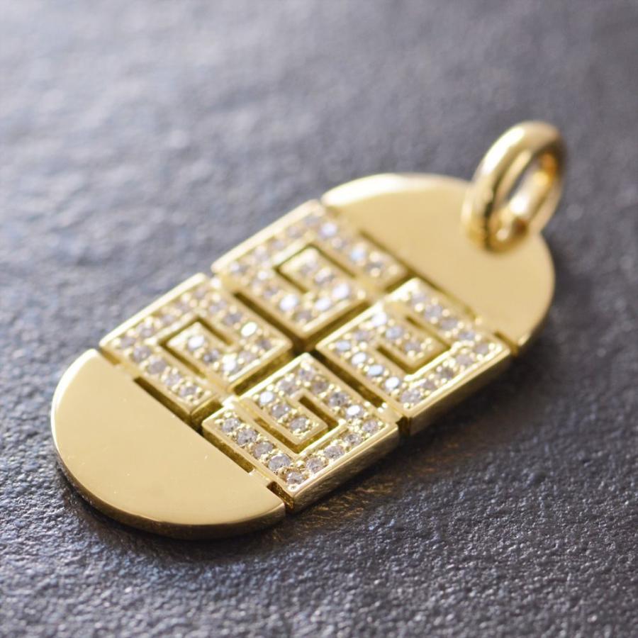 ネックレス メンズ K18 18金 ゴールド ダイヤモンド ドッグタグ