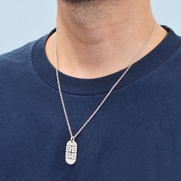 ネックレス メンズ プラチナ Pt900 ダイヤモンド ドッグタグ