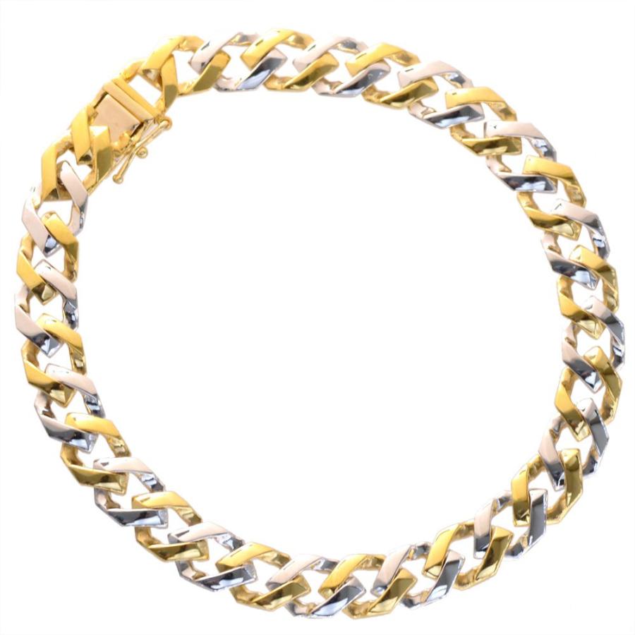 純金 純プラチナ コンビ 喜平 ブレスレット K24 Pt999 24金 ゴールド