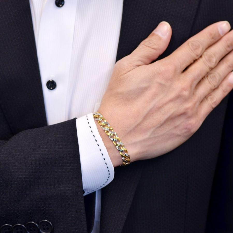 純金 純プラチナ コンビ 喜平 ブレスレット K24 Pt999 24金 ゴールド