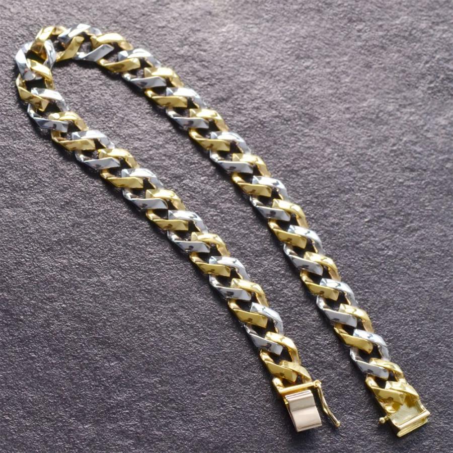 純金 純プラチナ コンビ 喜平 ブレスレット K24 Pt999 24金 ゴールド