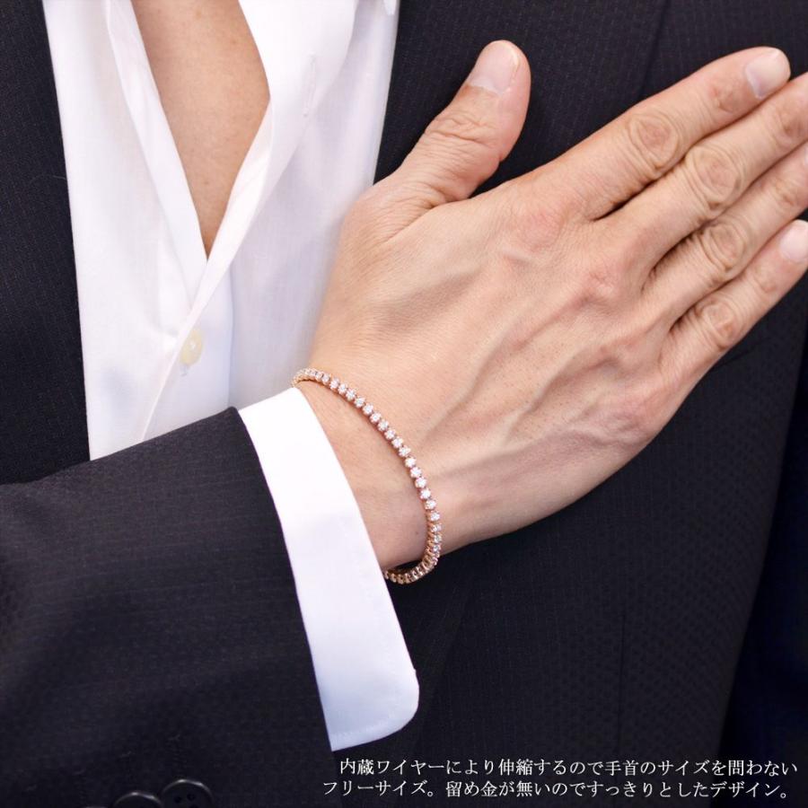 K18PG　ピンクゴールド　伸縮　ブレスレット　フリーサイズ ブレスレット メンズ K18PG 18金 18k ピンクゴールド ダイヤモンド 2