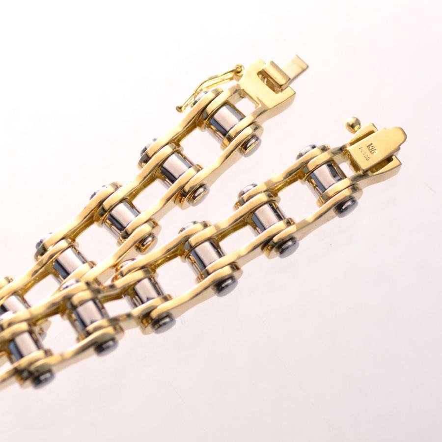 ブレスレット メンズ K18 18金 18k プラチナ コンビ メンズ
