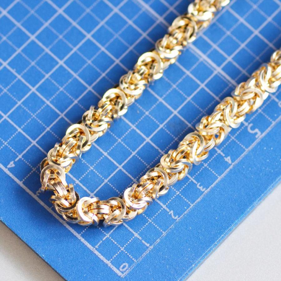 チェーンネックレス メンズ K18 ビザンチンチェーン 18金 イエロー