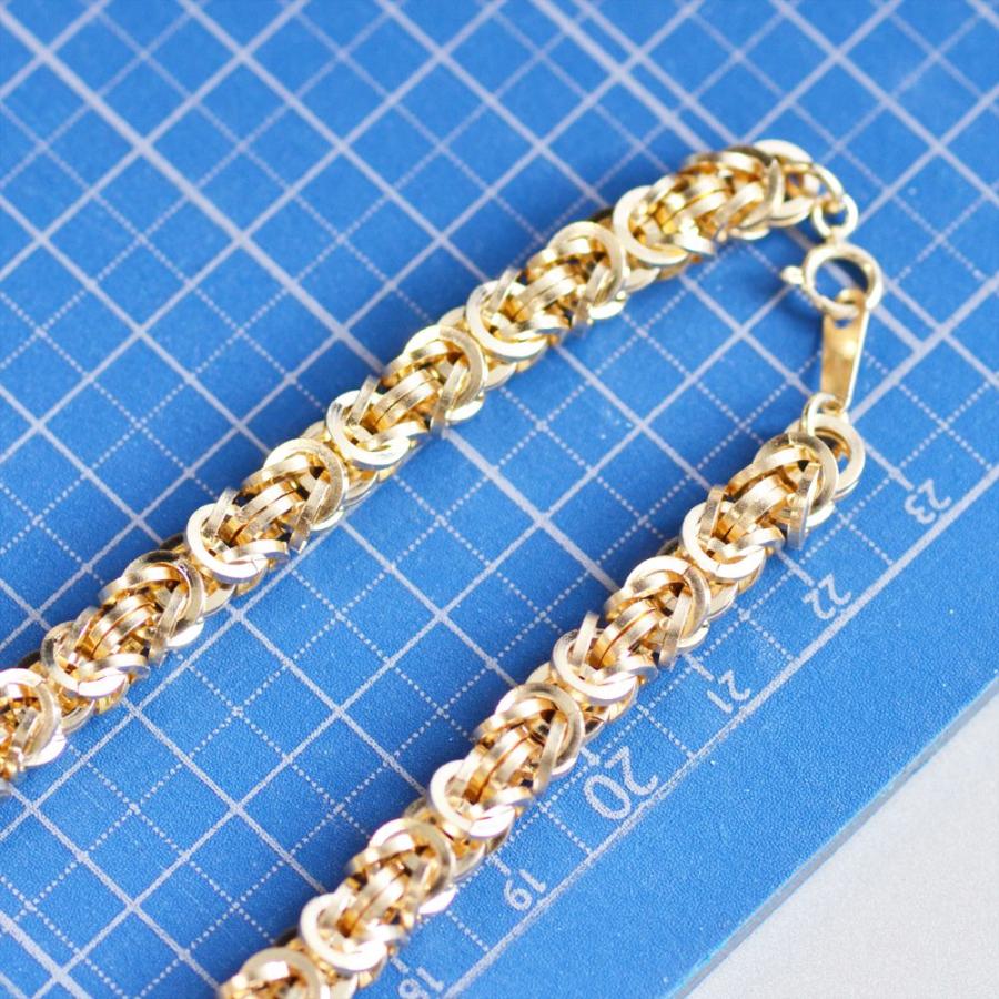 チェーンネックレス メンズ K18 ビザンチンチェーン 18金 イエロー