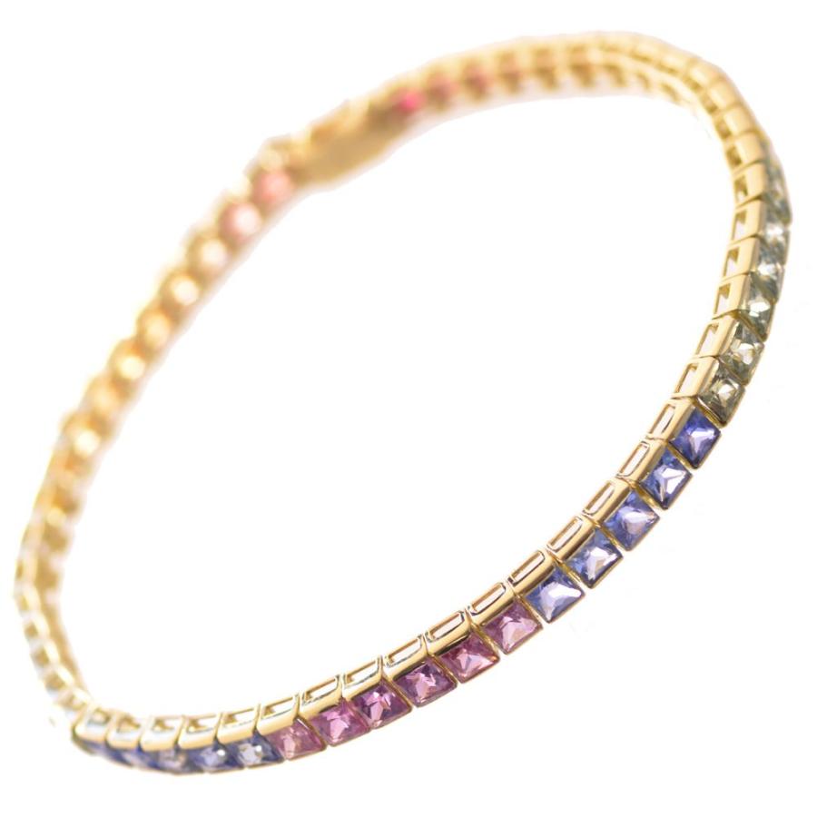 テニスブレスレット メンズ K18 18金 18k サファイア グラデーション