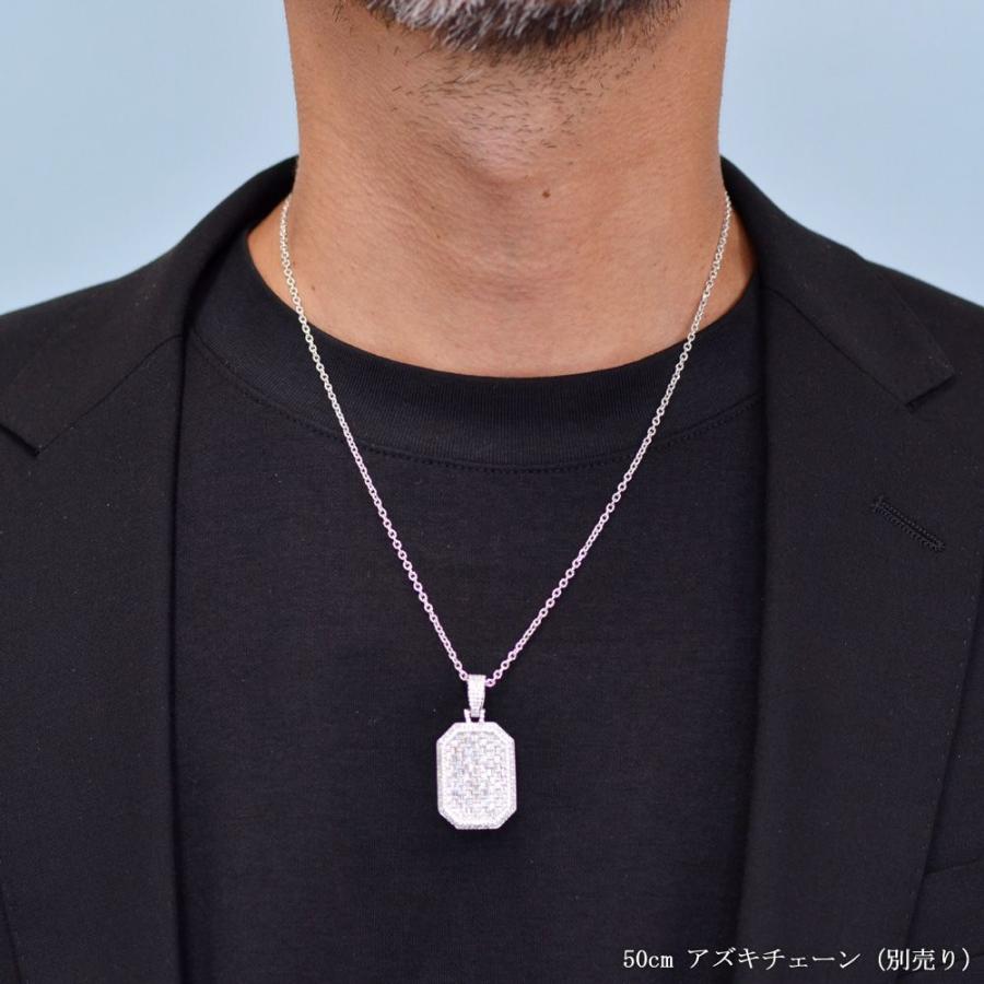 18金 ペンダントトップ メンズ K18 18K ホワイトゴールド ダイヤモンド