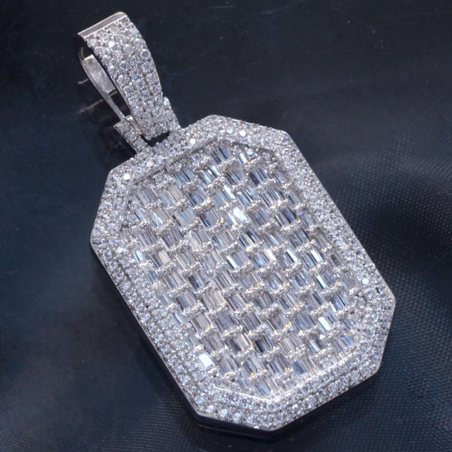 18金 ペンダントトップ メンズ K18 18K ホワイトゴールド ダイヤモンド