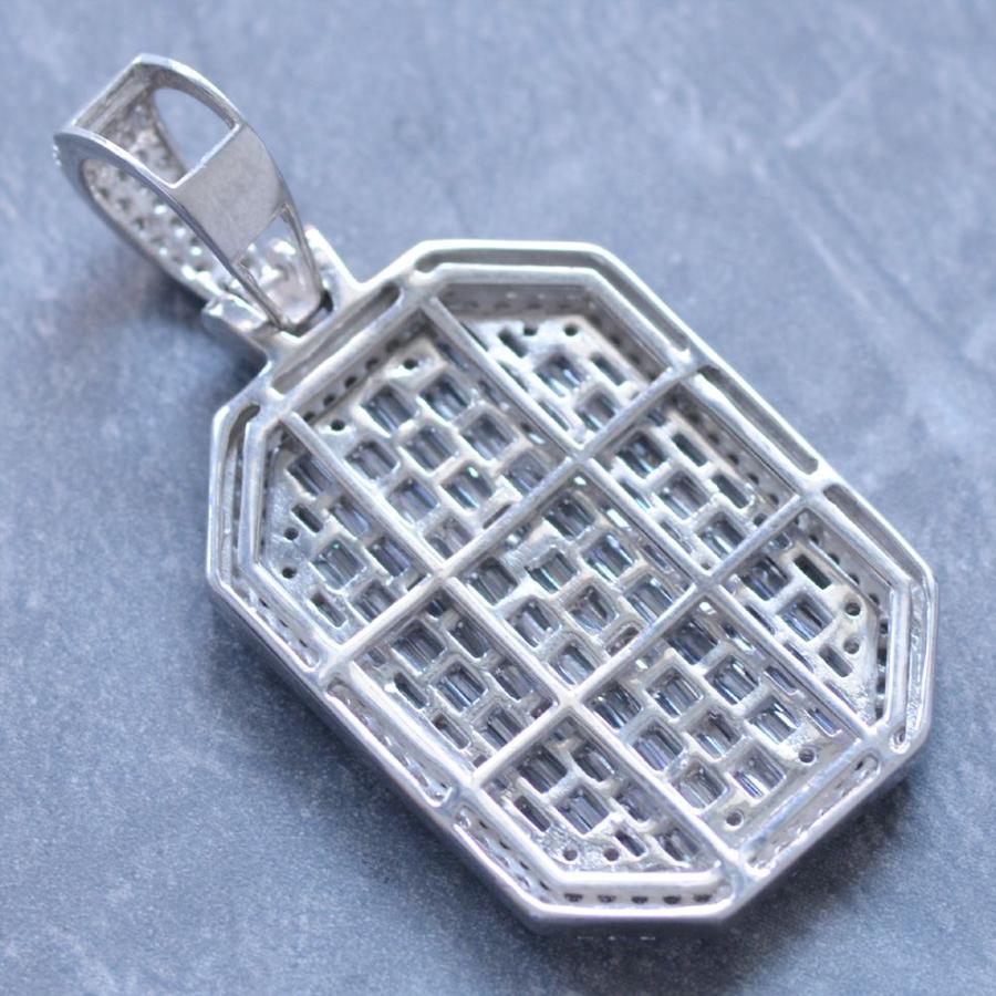 18金 ペンダントトップ メンズ K18 18K ホワイトゴールド ダイヤモンド