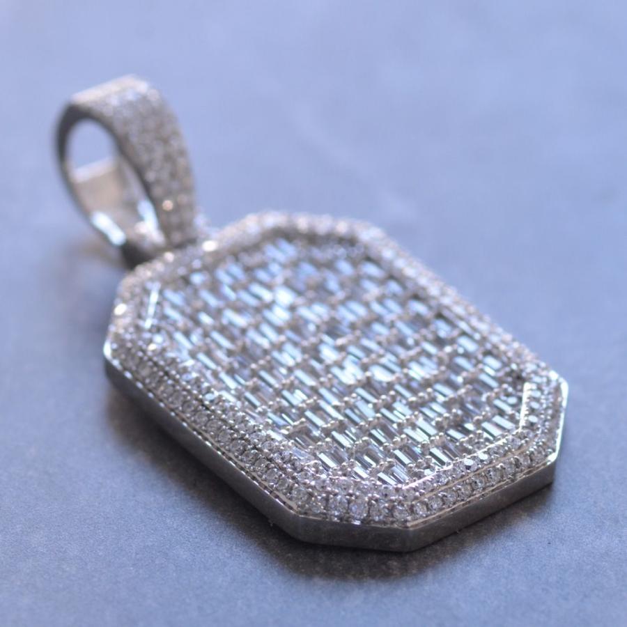 18金 ペンダントトップ メンズ K18 18K ホワイトゴールド ダイヤモンド