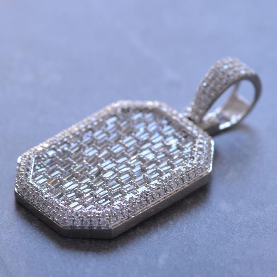 18金 ペンダントトップ メンズ K18 18K ホワイトゴールド ダイヤモンド