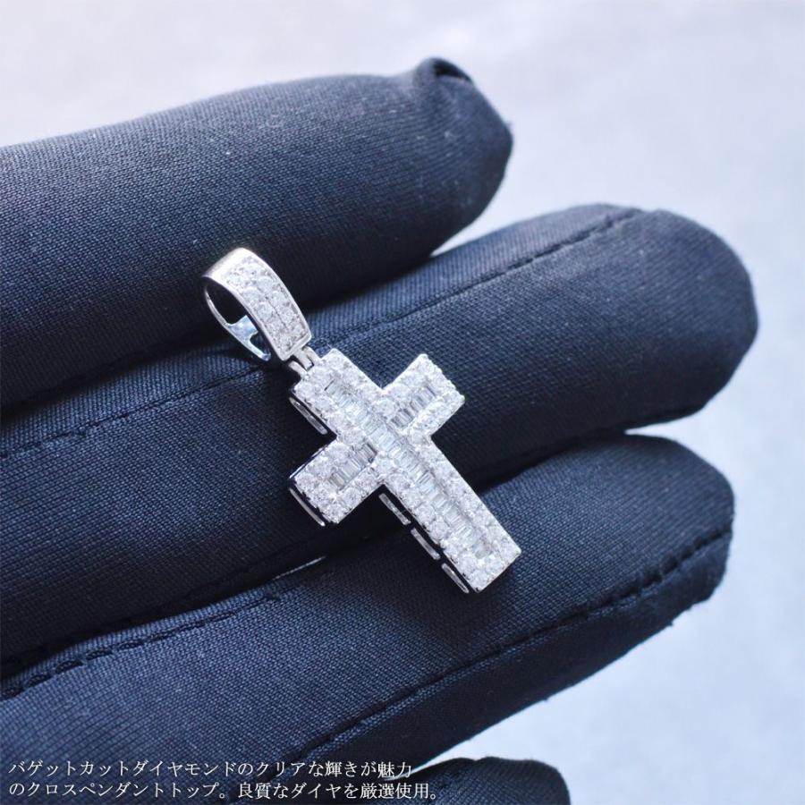 18金 ペンダントトップ メンズ K18 18K ホワイトゴールド クロス