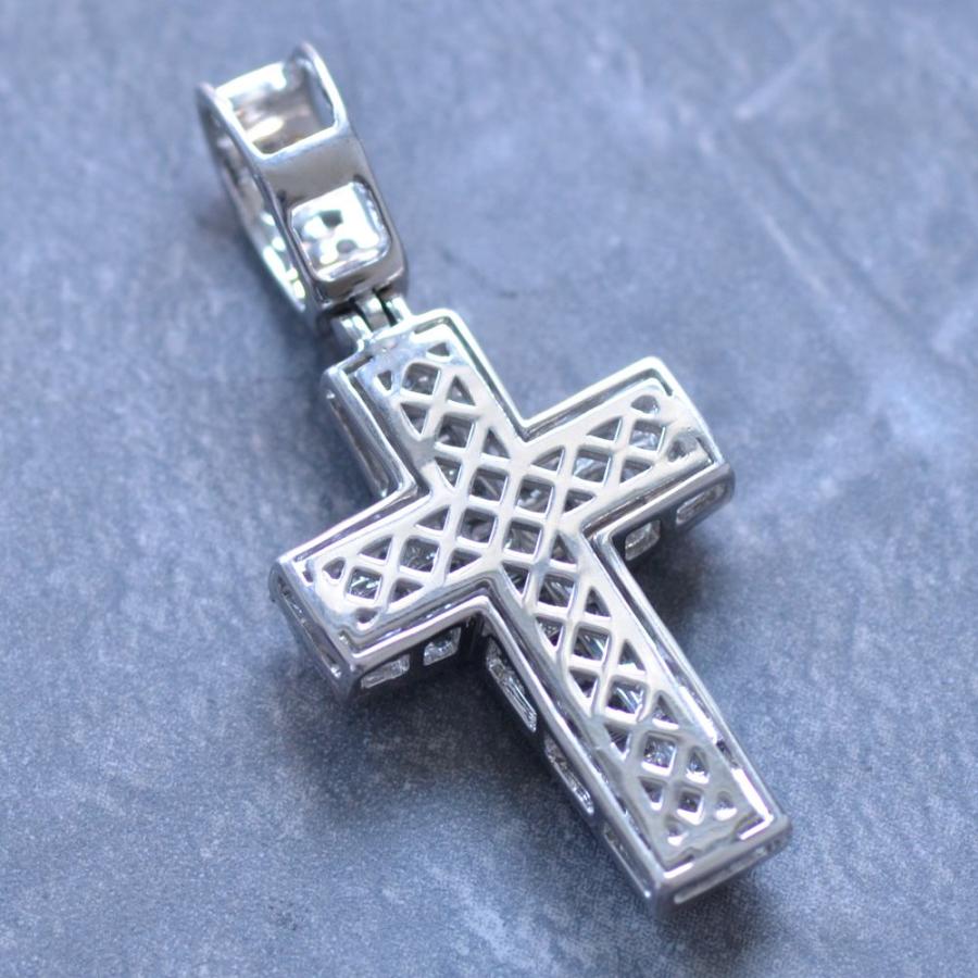 18金 ペンダントトップ メンズ K18 18K ホワイトゴールド クロス