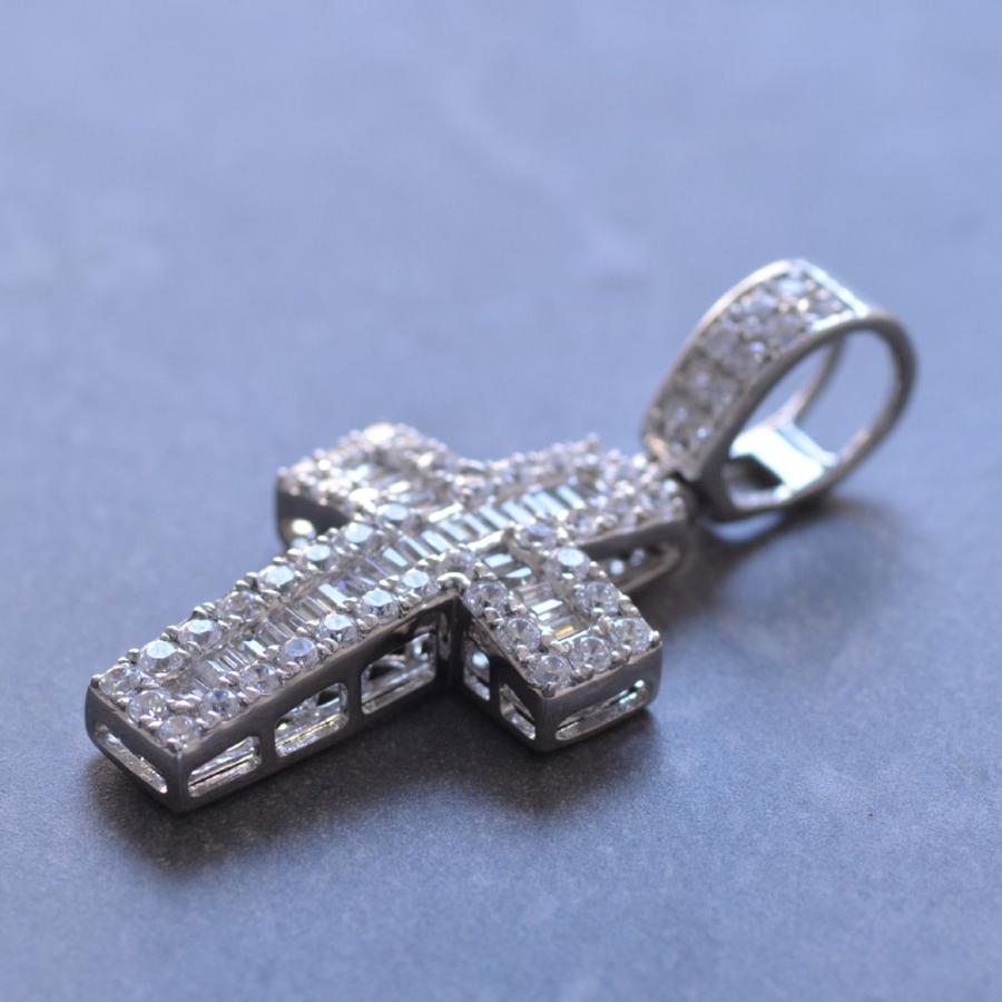 18金 ペンダントトップ メンズ K18 18K ホワイトゴールド クロス