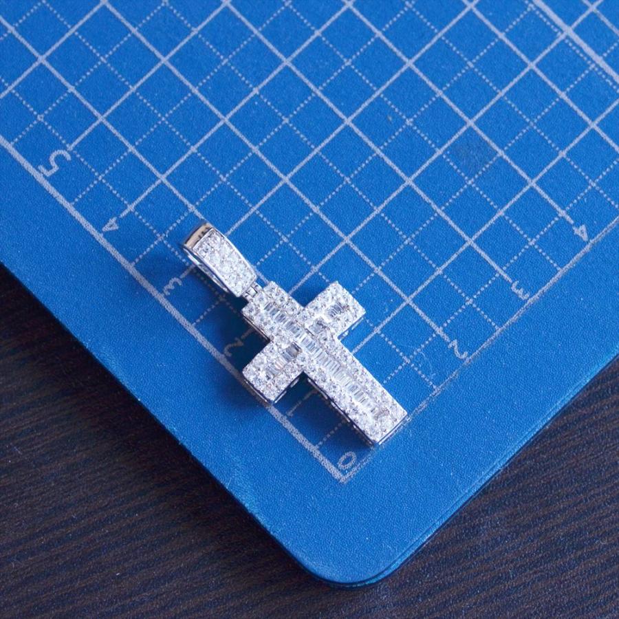 18金 ペンダントトップ メンズ K18 18K ホワイトゴールド クロス