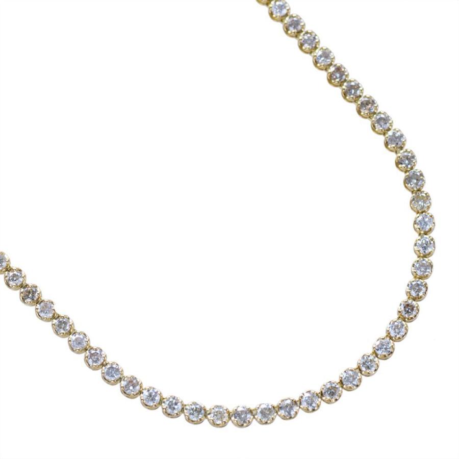 テニスネックレス メンズ K18 18金 ダイヤモンド 10カラット 50cm 
